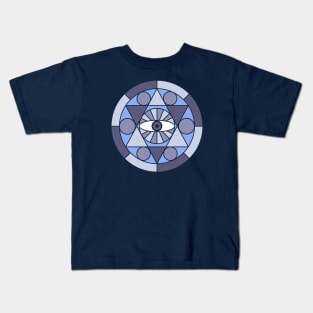 Monochrome Pyramid Eye Kids T-Shirt